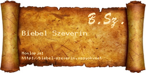 Biebel Szeverin névjegykártya